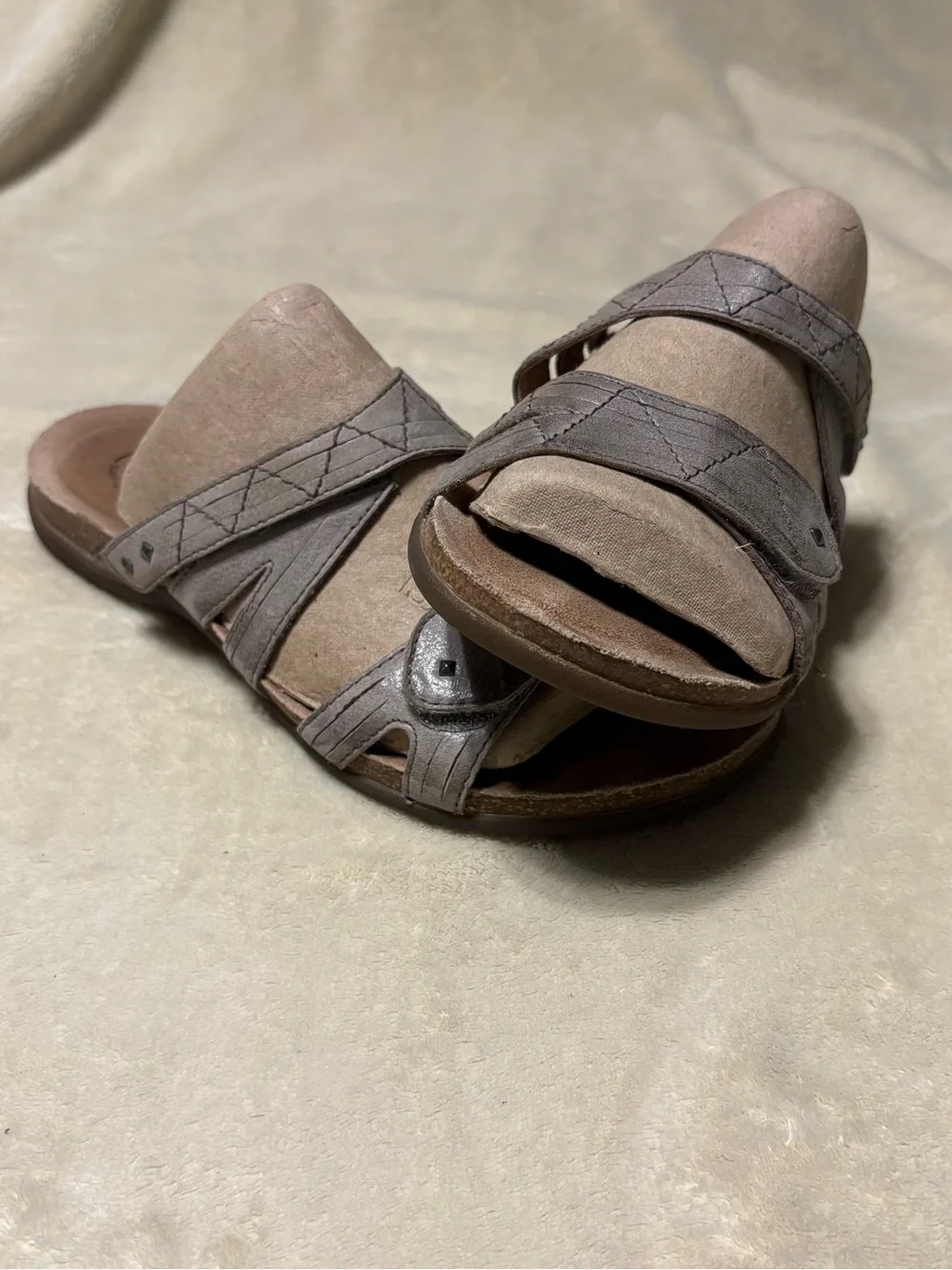 Taos Footwear Taupe Strappy Comfort Sandals